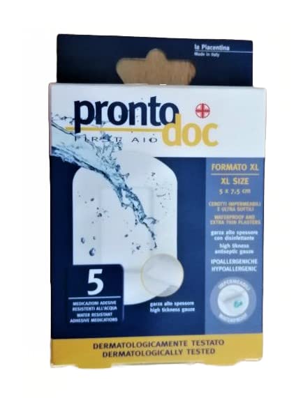 Prontodoc XL Size 5x7.5 cm Waterproof Patches, 1 Pack of 5 Patches