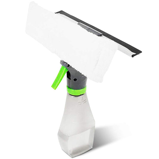 Window Cleaning Tool, BETOY 3-in-1 Multi-Purpose Window Cleaner with Built-in Sprayer and Microfiber Cloth for Cleaning Glass, Windows, Approx. 26.5x25.5cm (White)