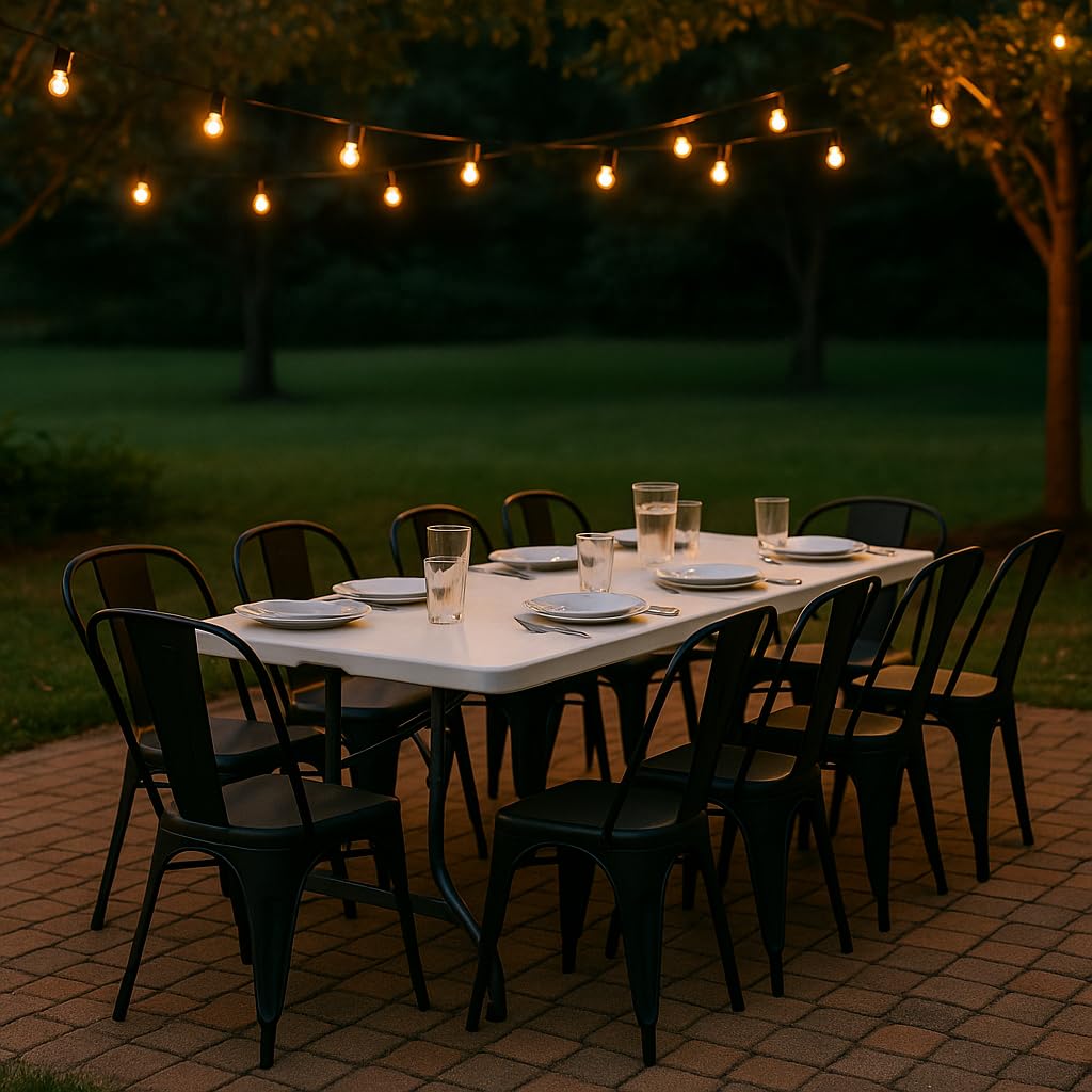 Brigros - Folding Garden Table Perfect as a Camping Table, Buffet Table, or Kitchen Table | Space-Saving Folding Suitcase Tables with Handles