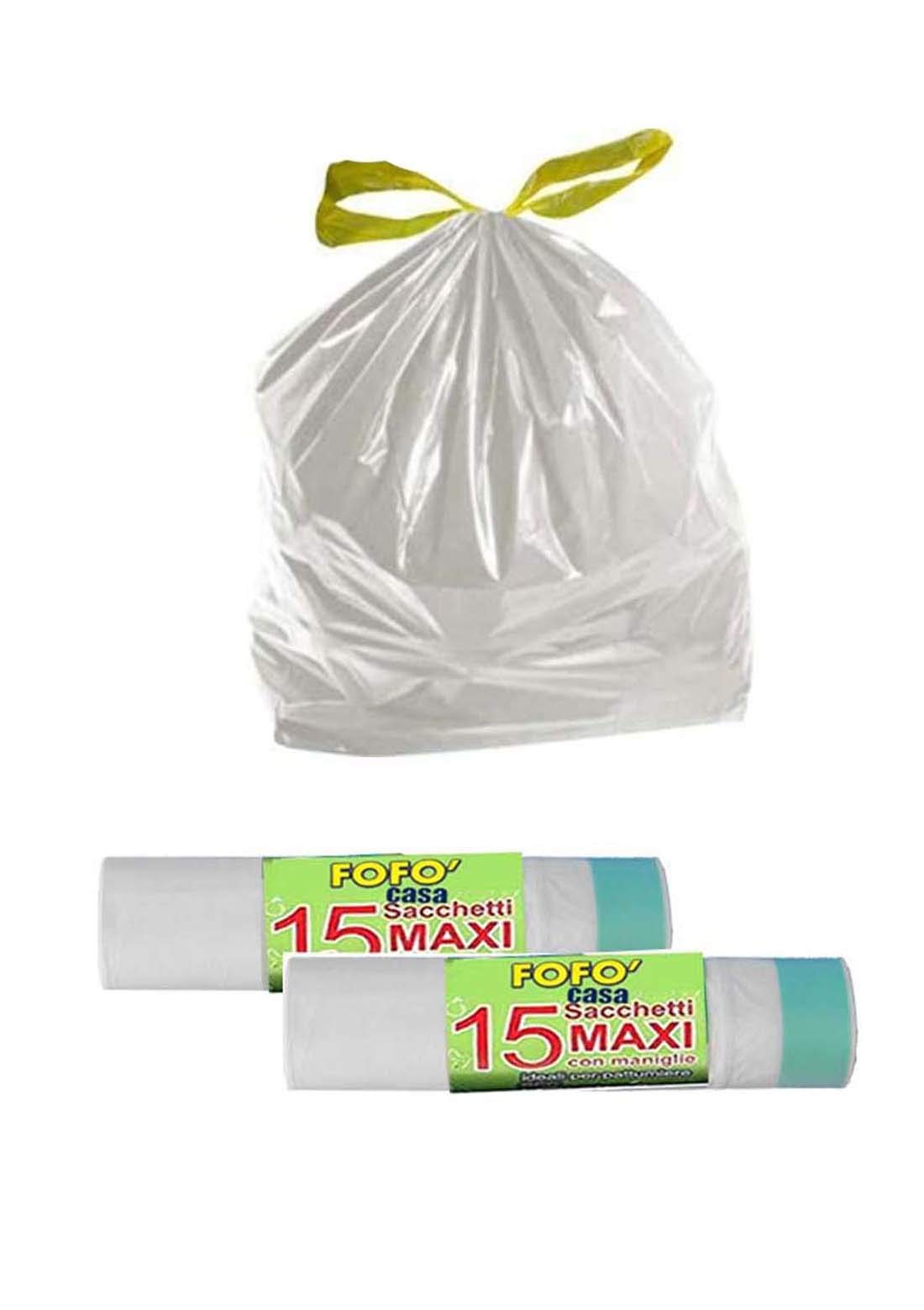 Rouleau de 15 sacs poubelle bleus, format MAXI (70 x 75 cm), avec poignées, pour poubelle IRPOT Ecoplast de 28 L et 35 L.