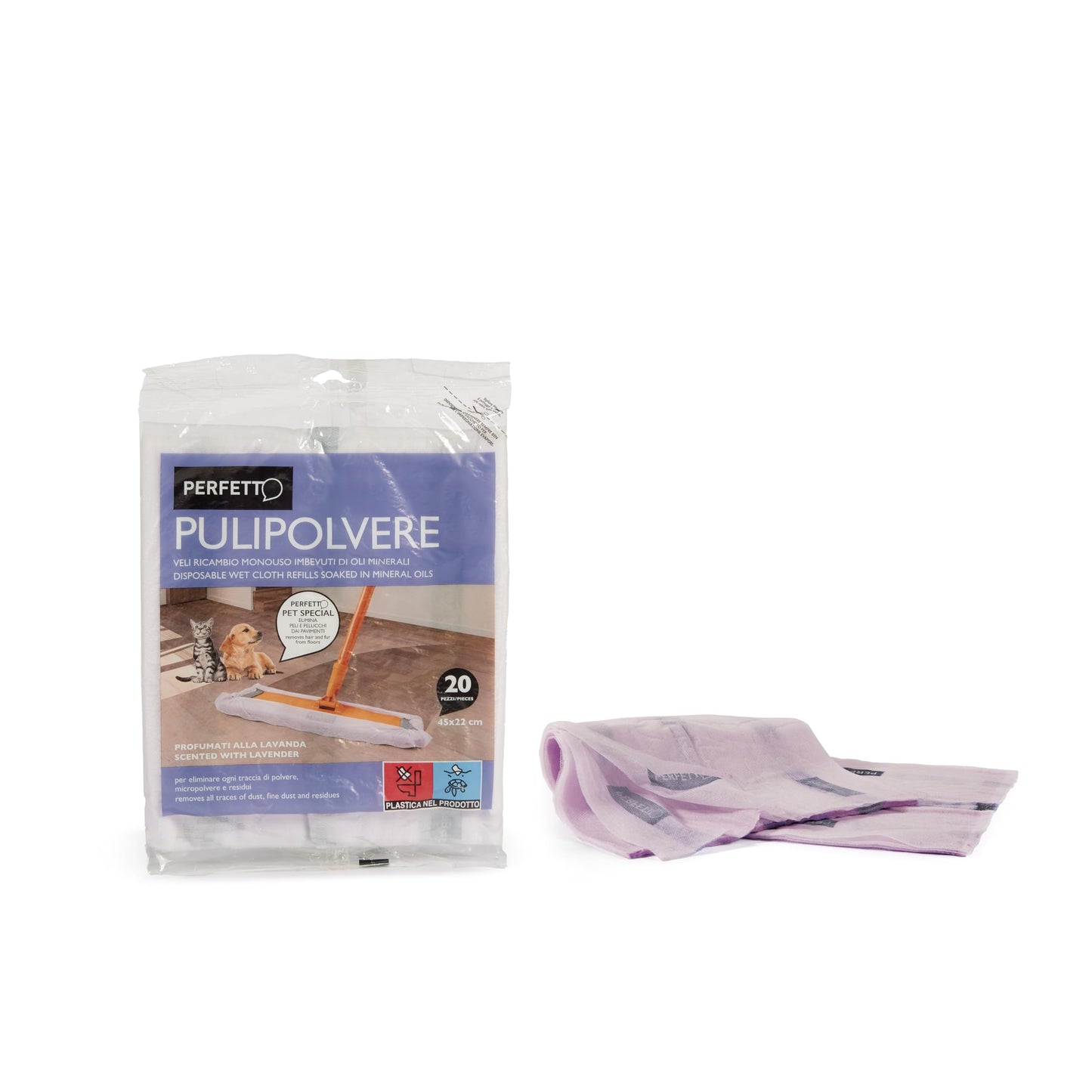 Refill pack of 20 nets, 45x22 cm, lavender