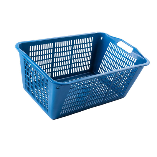 Ecoplast | Large 58cm Recycled Multipurpose Basket with Handles in Assorted Colors (Blue, Green, and Burgundy), Made in Italy