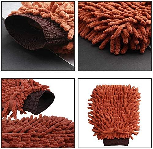 Chenille Microfiber Car Wash Gloves - 4-Pack for Professional Maintenance - Kitchen and Car Cleaning
