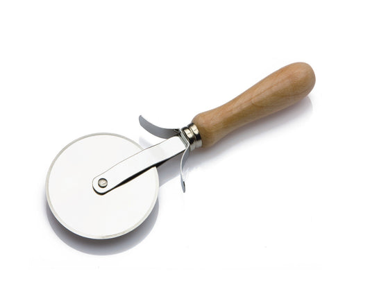 Professional Pizza Cutter with Wooden Handle, Color: Brown/Silver, Pack of 40