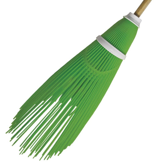 VERDELOOK PVC Broom for Outdoors, Height 60 cm, Green, for Garden and Outdoor Cleaning