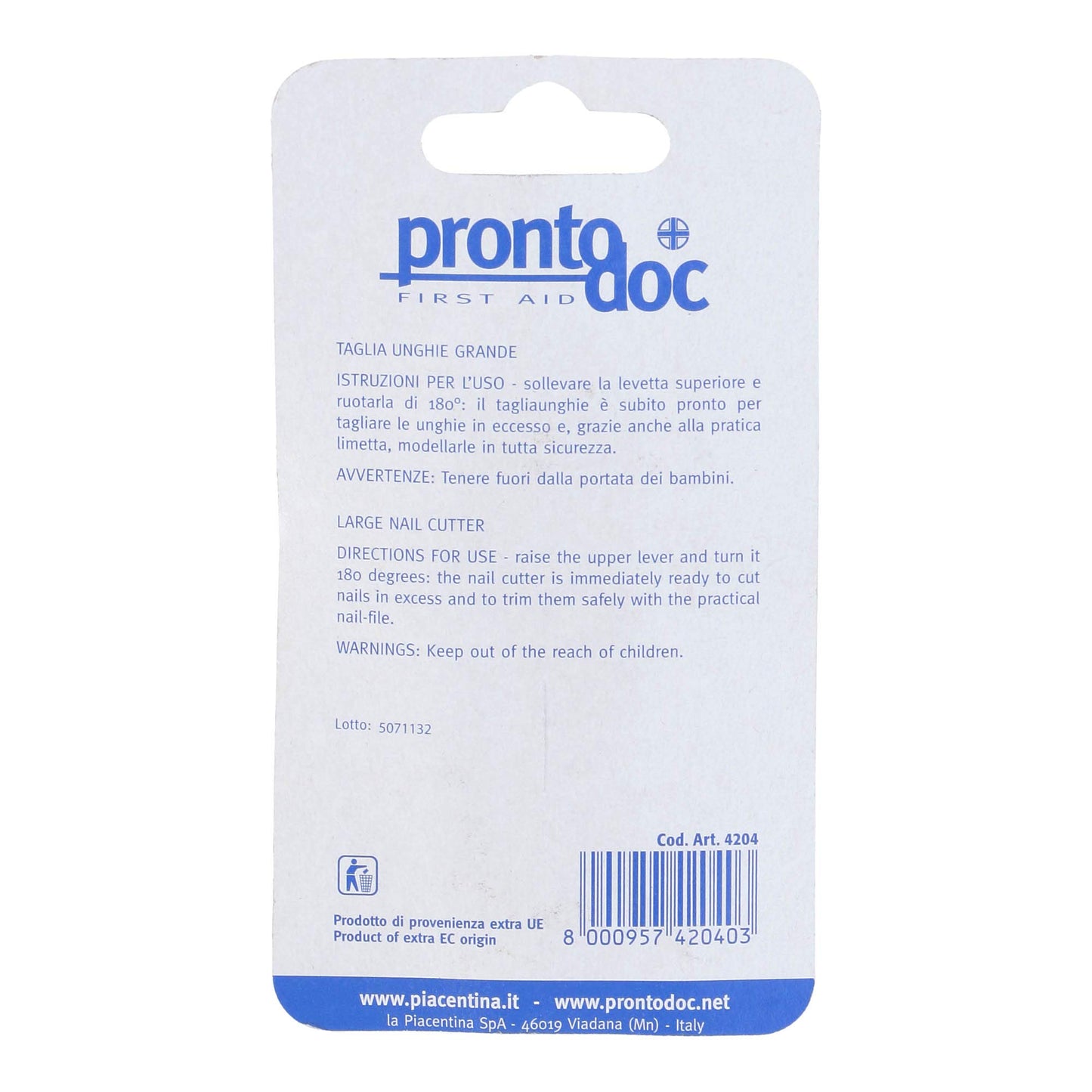 Pronto Doc Large Stainless Steel Nail Clipper