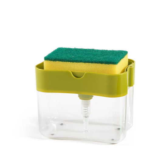 DISH/DISHWARE SOAP DISPENSER - with abrasive sponge