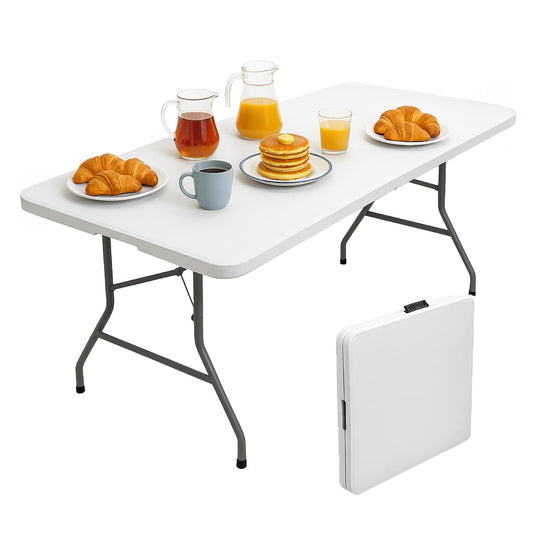 Brigros - Folding Garden Table Perfect as a Camping Table, Buffet Table, or Kitchen Table | Space-Saving Folding Suitcase Tables with Handles