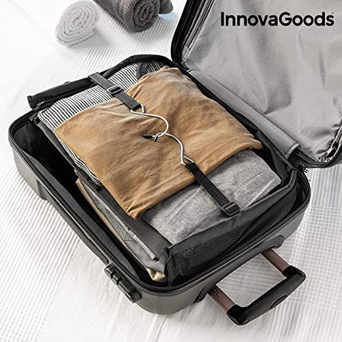 InnovaGoods® Folding Luggage Organizer, organize your luggage comfortably and efficiently, with 3 shelves, black, polyester material, ideal for travel.