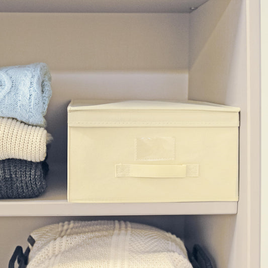 Scatola Custodia Tnt, Tessuto, Ecru, 36.0x48.0x19.0 Cm