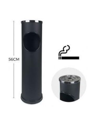Posacenere da Terra in Acciaio Inox, Modello Tondo, 15 cm Diametro, 56 cm Altezza, per Esterno e Interno Disponible in 2 colori