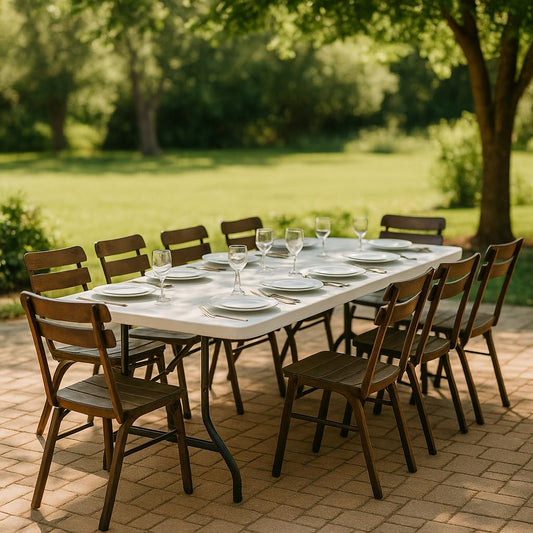 Tavolo Pieghevole Da Giardino Perfetto Come Tavolo Da Campeggio, Da Buffet, Da Cucina | Tavoli Pieghevoli A Valigetta Con Maniglia Salvaspazio