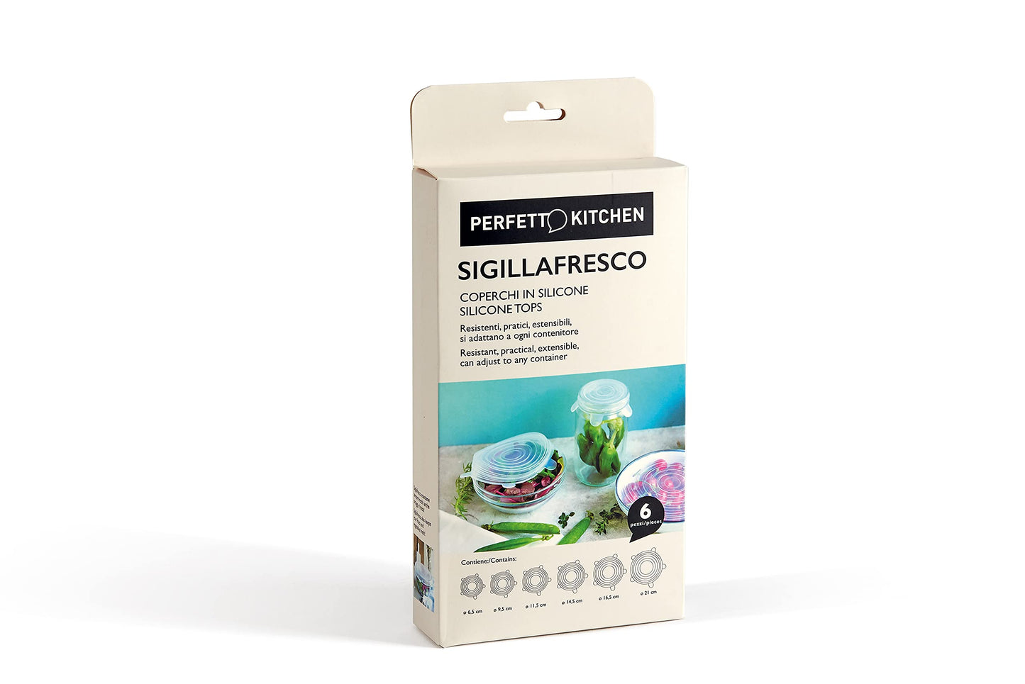 Couvercles en silicone Seal Fresh Collection - Lot de 6 - Tailles variées