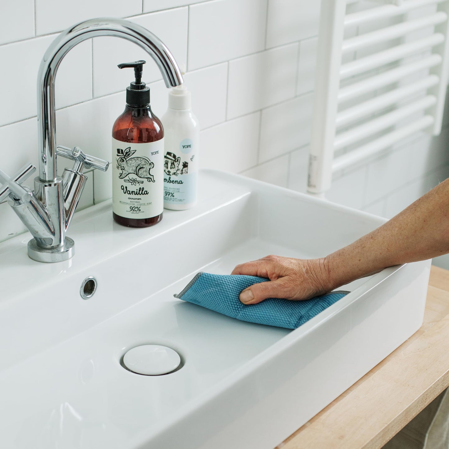 Ultrafibre Bath Cloth, Fabric, Avio/Powder, 17x21x0.5 cm
