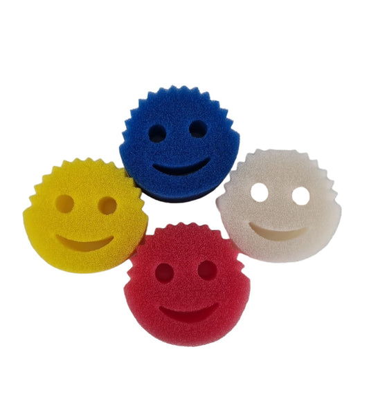 Fercasashop Anti-Scratch Smile Sponge - Pack of 4 - 95x95h.40 mm - Perfect for Kitchen, Bathroom, and More