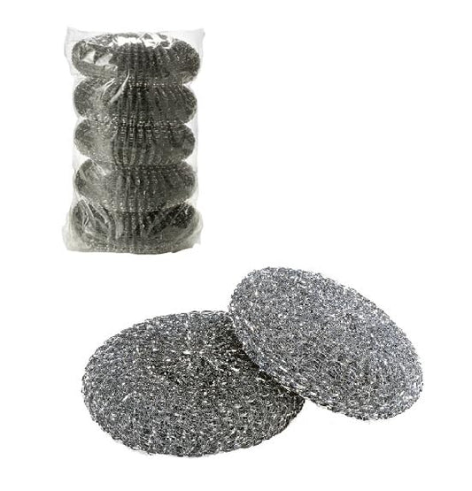FERCASASHOP Zinc-Coated Abrasive Sponge, 40 Gram Zinc-Coated Sponge, Ø 10 cm Scouring Pad for Pots and Dishes, 15 Pieces