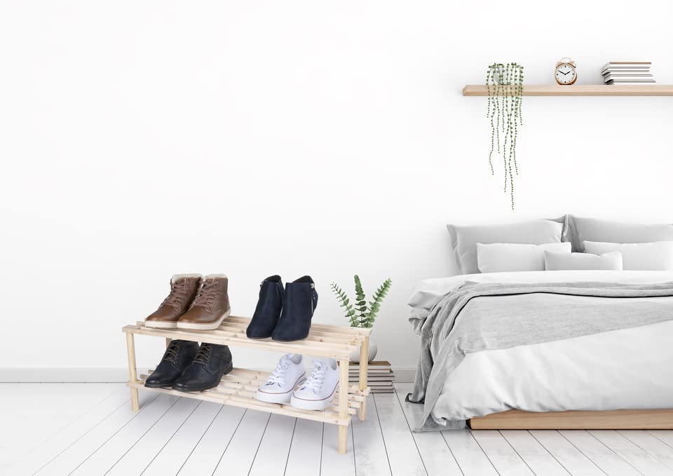 Lifetime Garden 2-Tier Wooden Shoe Rack