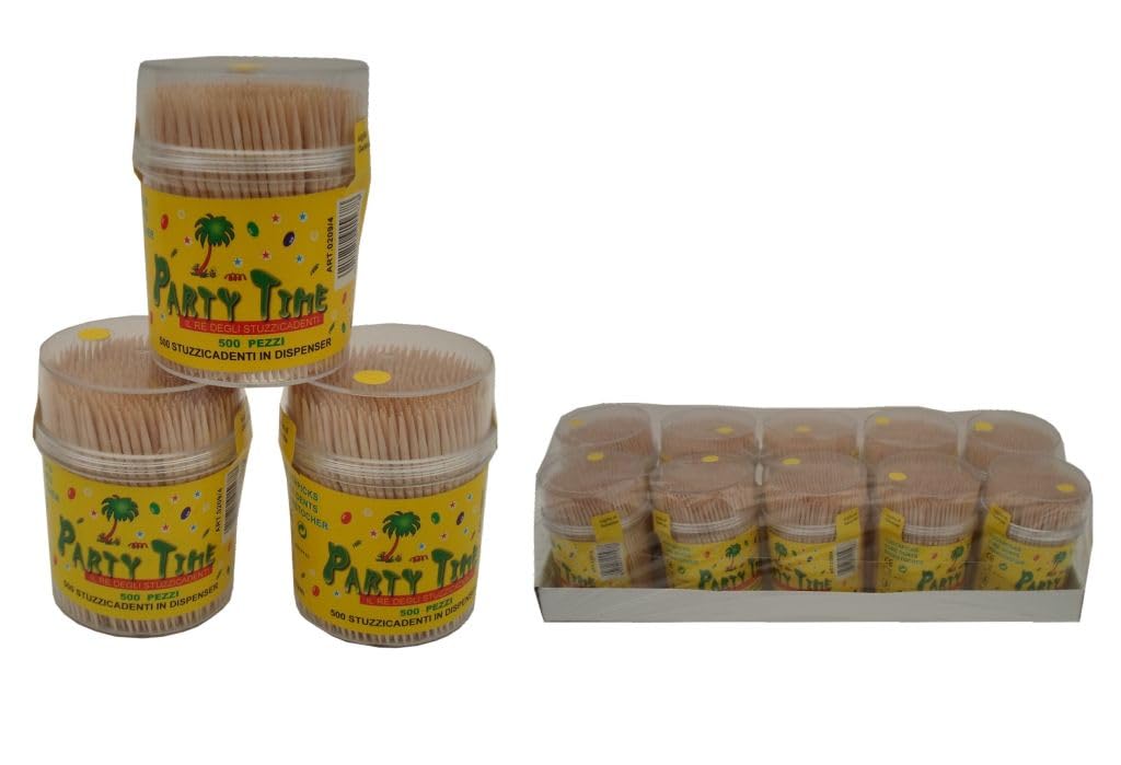 STUZZICADENTI CM.10 CONFEZIONE 500 PEZZI IN BARATTOLO