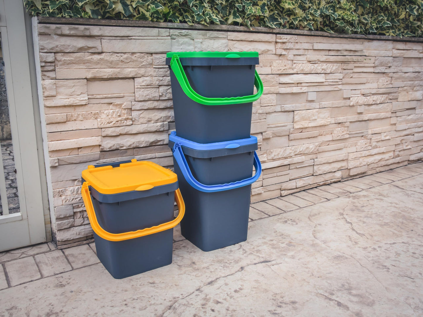 Ecoplast, Waste Separation Bin, Book-Type Opening, Flexible and Non-Deformable, Resistant to All Temperatures, Ideal for Indoor and Outdoor Use, 50 L Capacity, Made in Italy