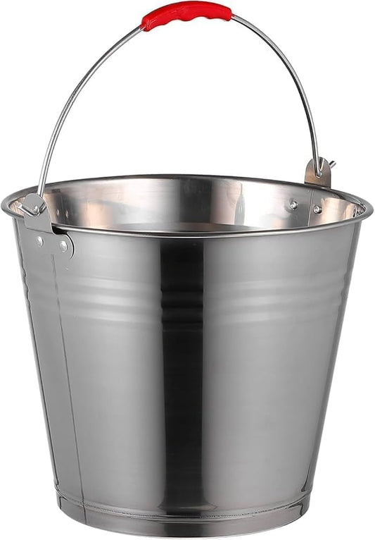 Fercasashop Stainless Steel Bucket, 10 Liters for Kitchen and Garden