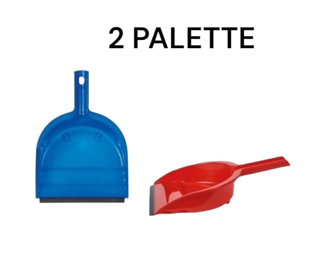 Paletta alza polvere raccoglisporco Lara in Plastica Con bordo in Gomma 2 PZ per Casa, Giardino e Fai da Te