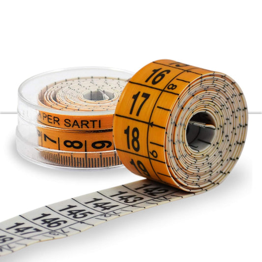 Dressmaker's Tape Measure with Practical Hard Plastic Case - Professional Dressmaker's Tape Measure with Double Graduation, 1.5 M