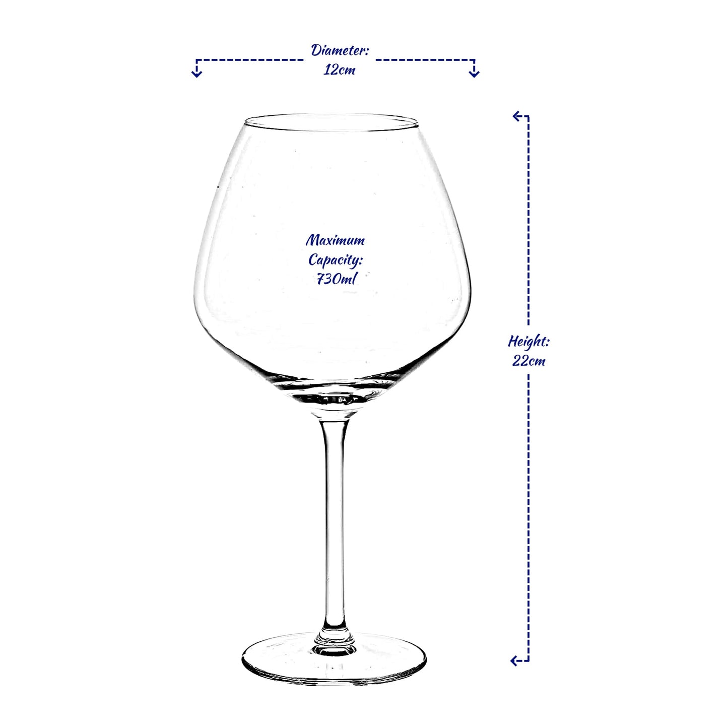 Set 4 Bicchieri Gin Tonic Alpina 730ml - Calici Copa Balloon per Cocktail e G&T