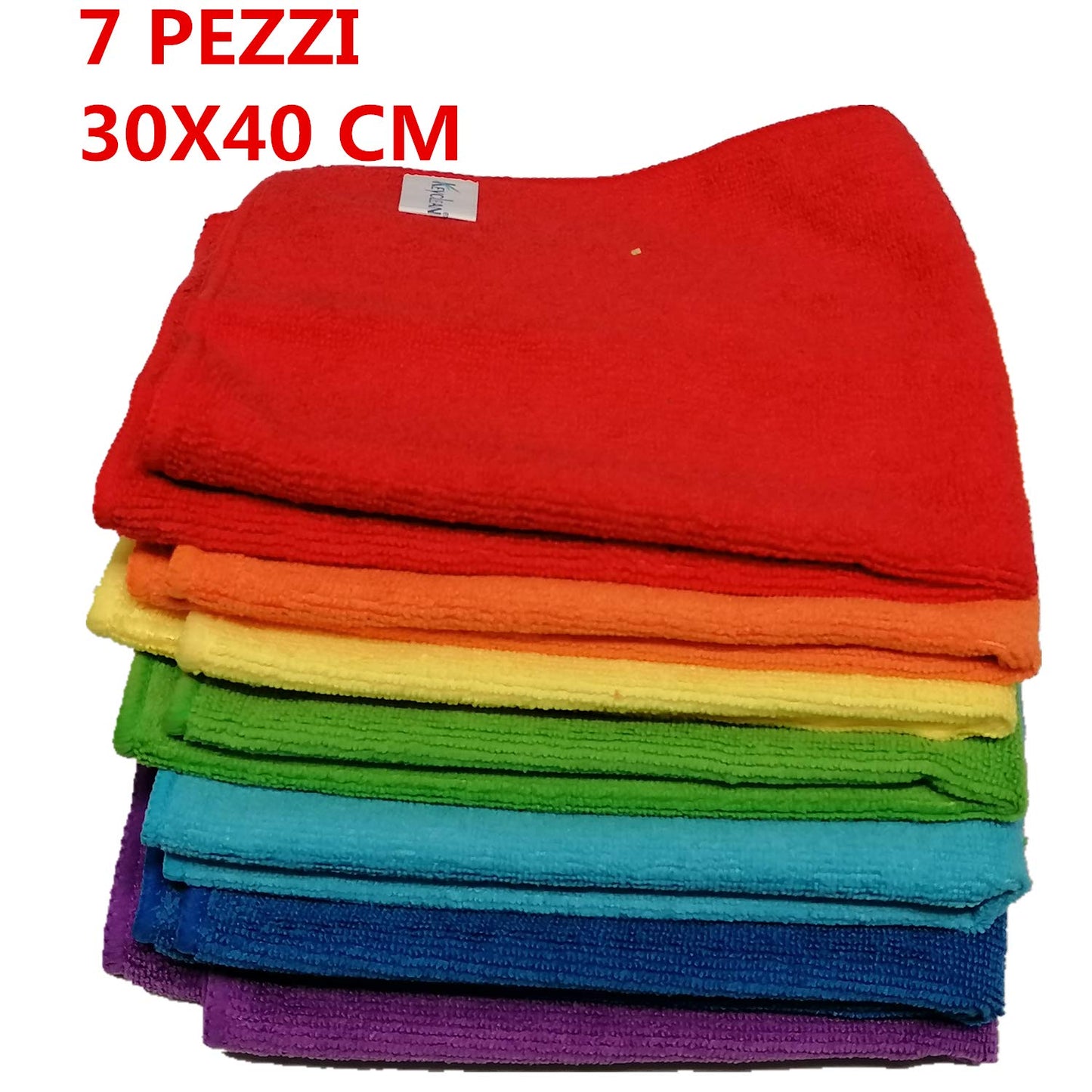 Keyclean Kitchen Dish Towels 7 Multipurpose Microfiber Cloths 30x40cm - 7 Pieces of Multicolored Rainbow Dish Towels for Complete Cleaning of Your Home