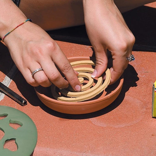 Bruciatore Terracotta Citronella Antizanzare - 6 Bobine Zampirone da 6 Ore