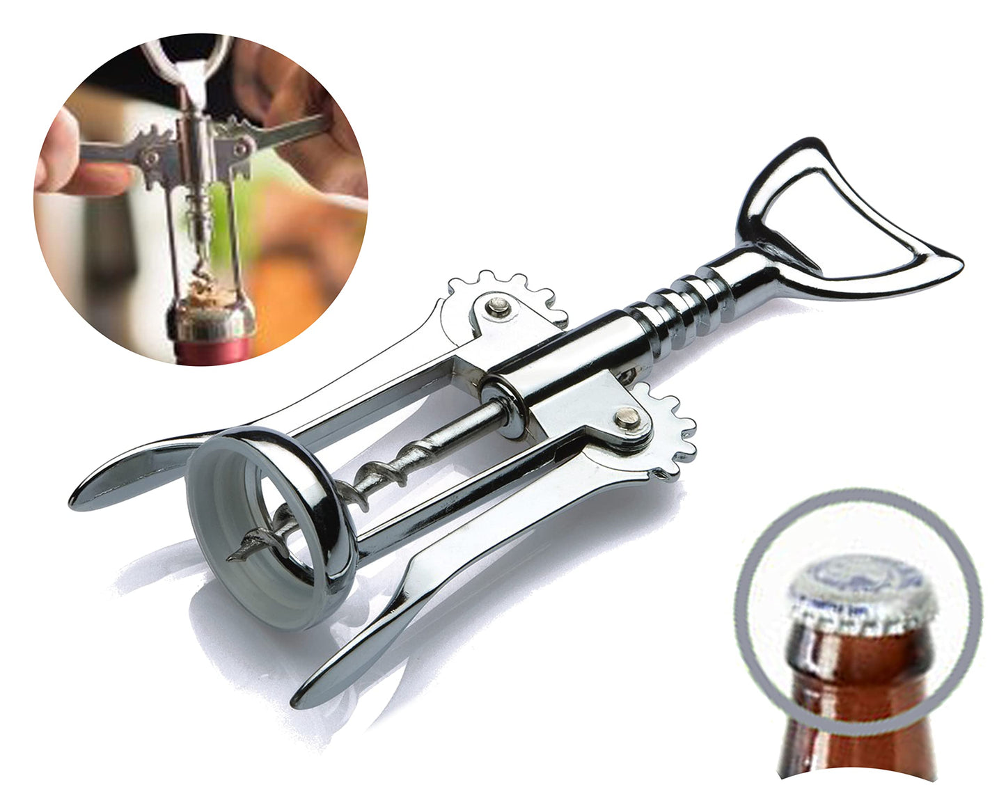 ZASEVES corkscrew with nutcracker bottle opener Duetto Open and crush Italian products CREATIONS Colors in the Heart