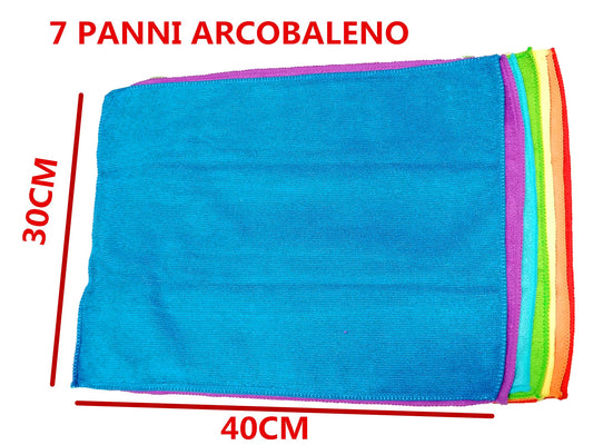 Strofinacci da Cucina 7 Panni in Microfibra Multiuso 30x40cm-7 Pezzi di Strofinacci Multicolor Arcobalen per la Pulizia Completa della Vostra Casa