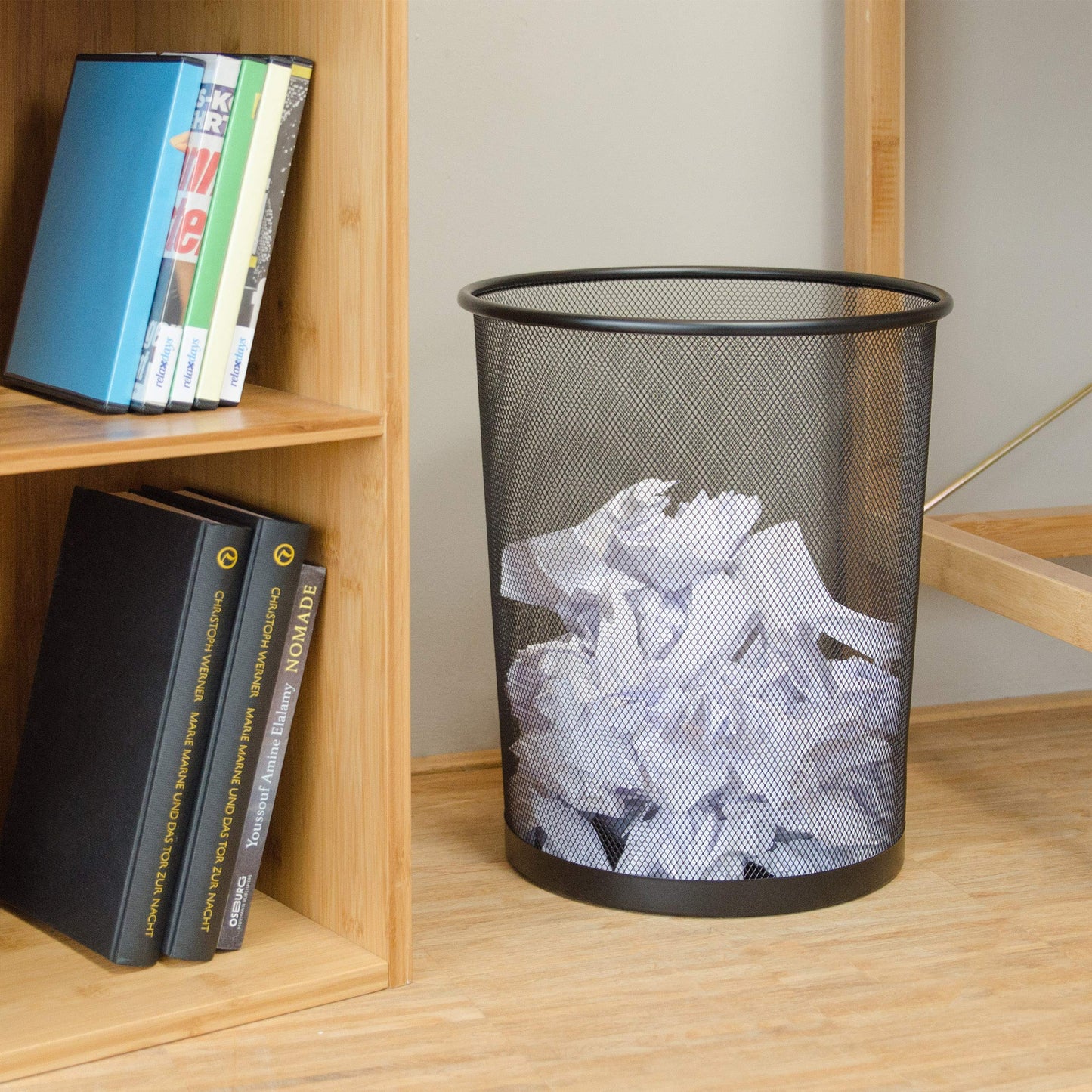 Large Metal Waste Paper Bin for Office, 20 Litres, Ø 30 cm, Height 35 cm, Different Colours