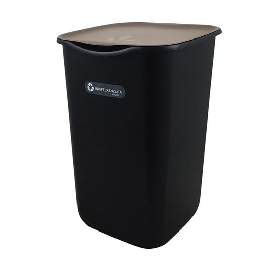 Ensemble de 3 poubelles fermées pour le tri sélectif, 50 L + une poubelle gratuite de 50 L pour les déchets non triés, avec 30 sacs poubelle à poignées, format maxi 70 x 75 cm