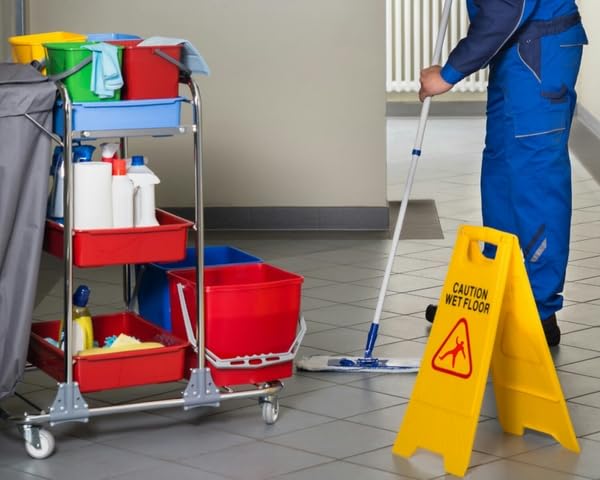 Cartello Segnaletico Pavimento Bagnato Pieghevole - Wet Floor Salvaspazio per Uffici e Negozi
