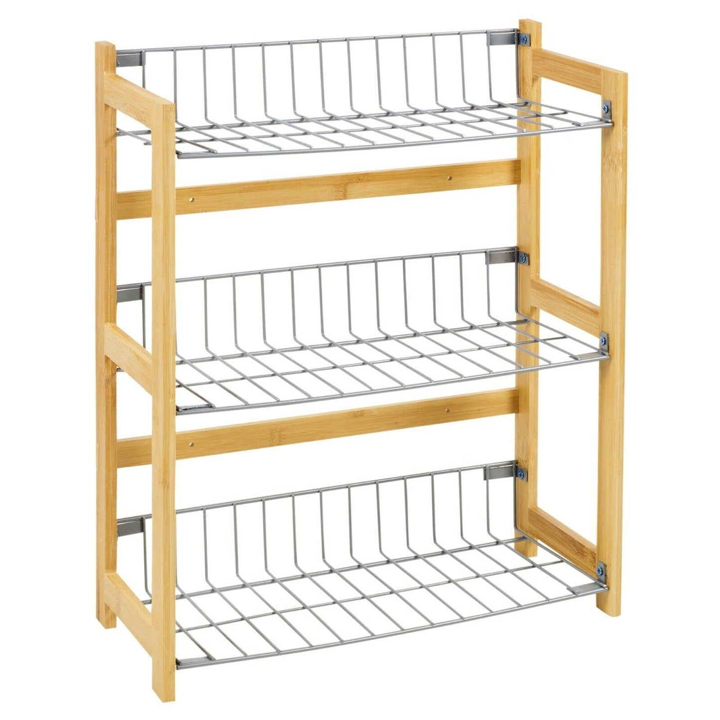 Kitchen Shelf with 3 Shelves in Wood and Metal for Food Pantry 33x42h cm