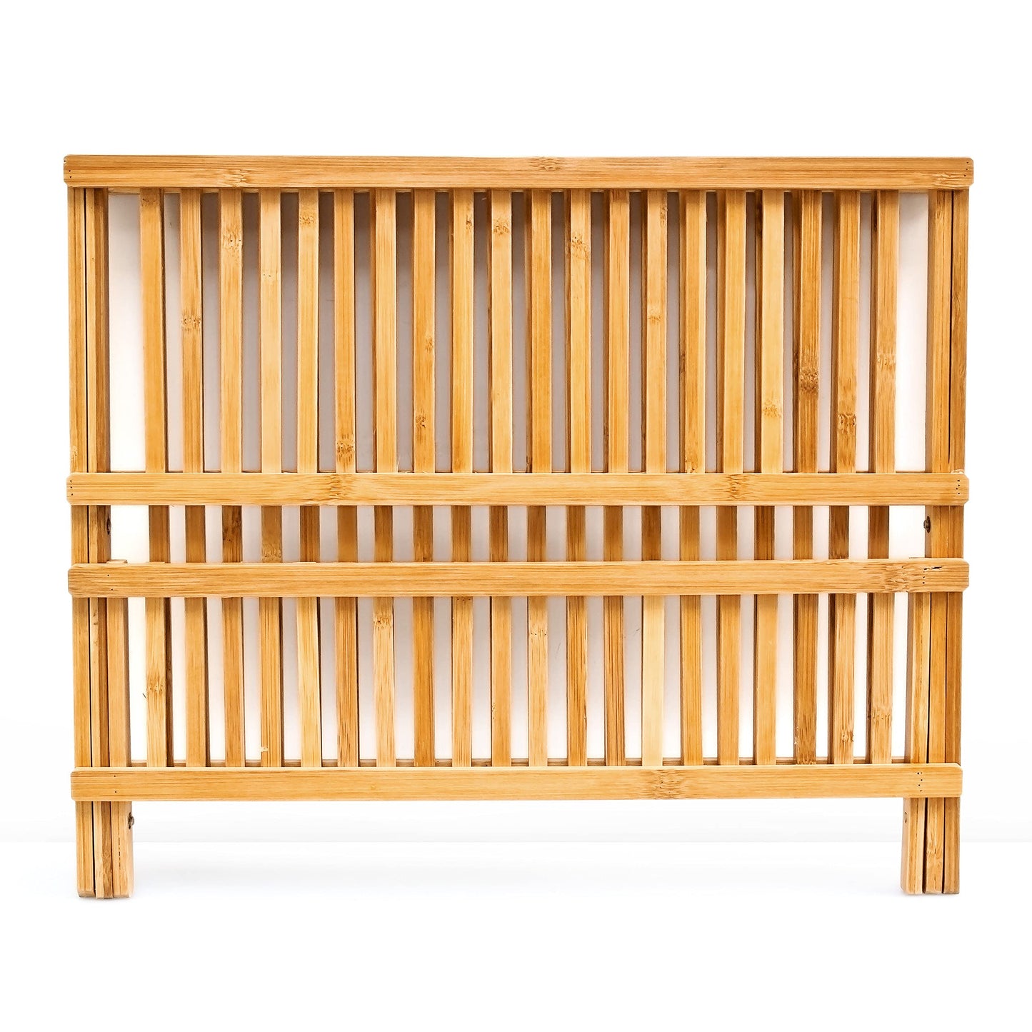 Relaxdays Bamboo Dish Drainer, Two-Tier, Foldable