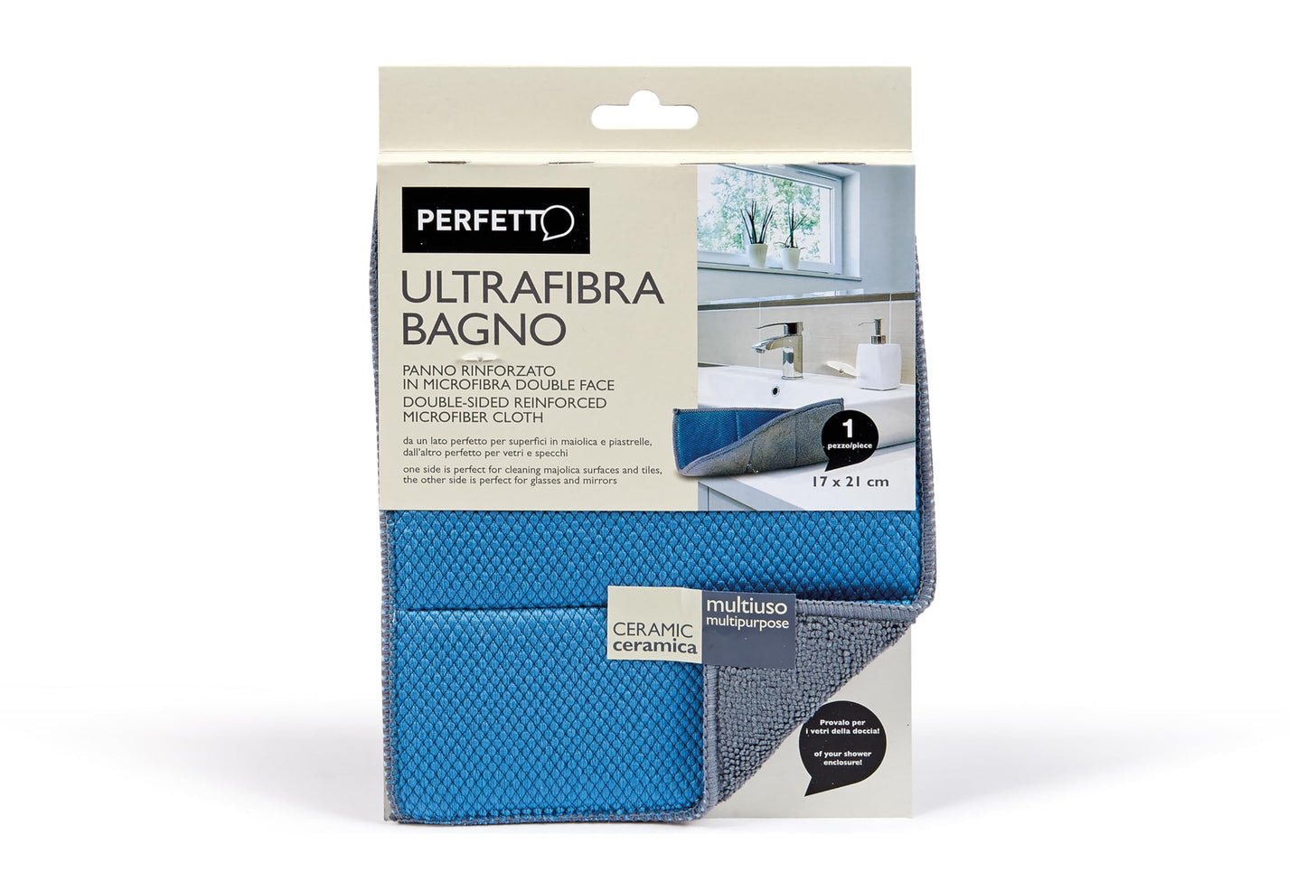 Ultrafibre Bath Cloth, Fabric, Avio/Powder, 17x21x0.5 cm