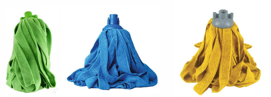 Lot de 3 balais à franges professionnels en microfibre 200 g, volume extra, couleurs assorties - Lavables à 60 °C