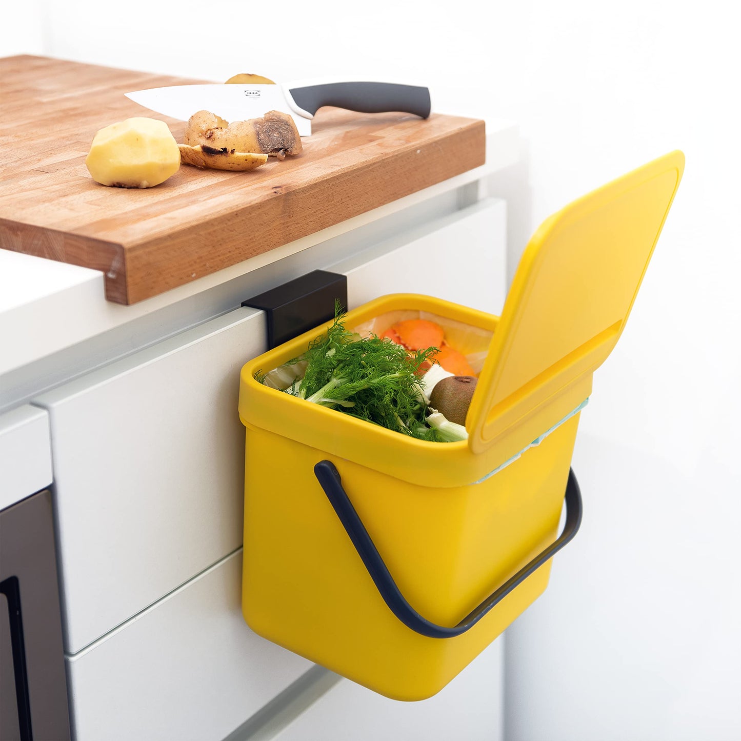 Perfect HANGING WASTE BIN FOR WET/ORGANIC WASTE - GINO collection - 7 lt. - Yellow