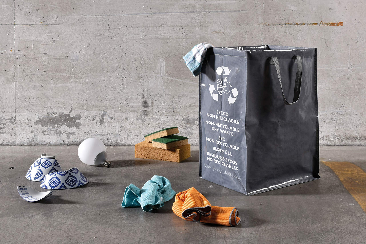 Recycle collection container - 30x38xh.55 cm - 1 piece - DRY, NON-RECYCLABLE
