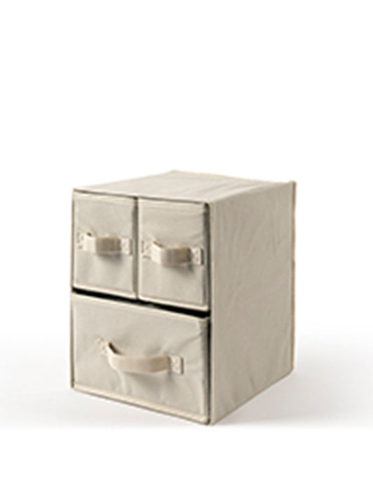 Easybox, TNT Storage Box, 25x25 cm, H 33, 3 Drawers, Ecru