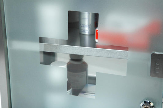 Armadio Medicinale Bianco con Porta in Vetro 30x12x30cm - Armadietto Farmaci da Parete