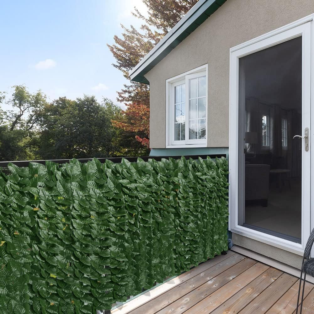 FercasaShop® Artificial Ivy Hedge, 1x3 meters, Dark Green, Privacy Screen for Balcony and Garden