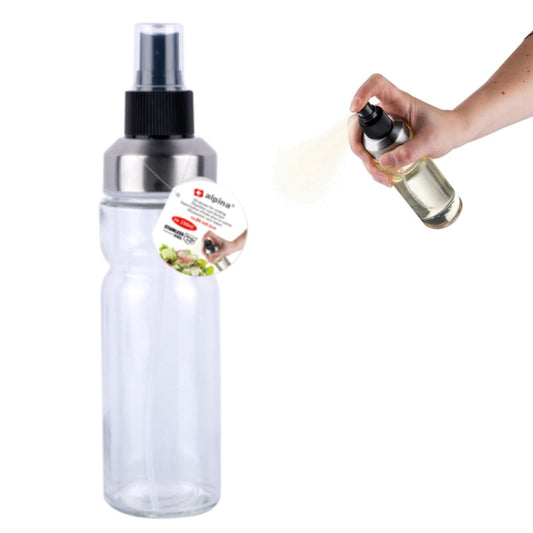 Olive Oil Spray Bottle, Olive Oil Dispenser, 150ml Glass Spray Bottle for Kitchen Air Fryer, Portable Stainless Steel Kitchen Vinegar Sprayer for Salad,