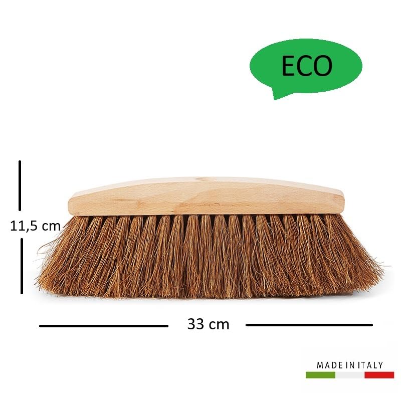 Scopa Ecologica Cocco in Fibra Naturale - Perfetta per Cotto, Parquet Rustico, Piazzali e Terrazze