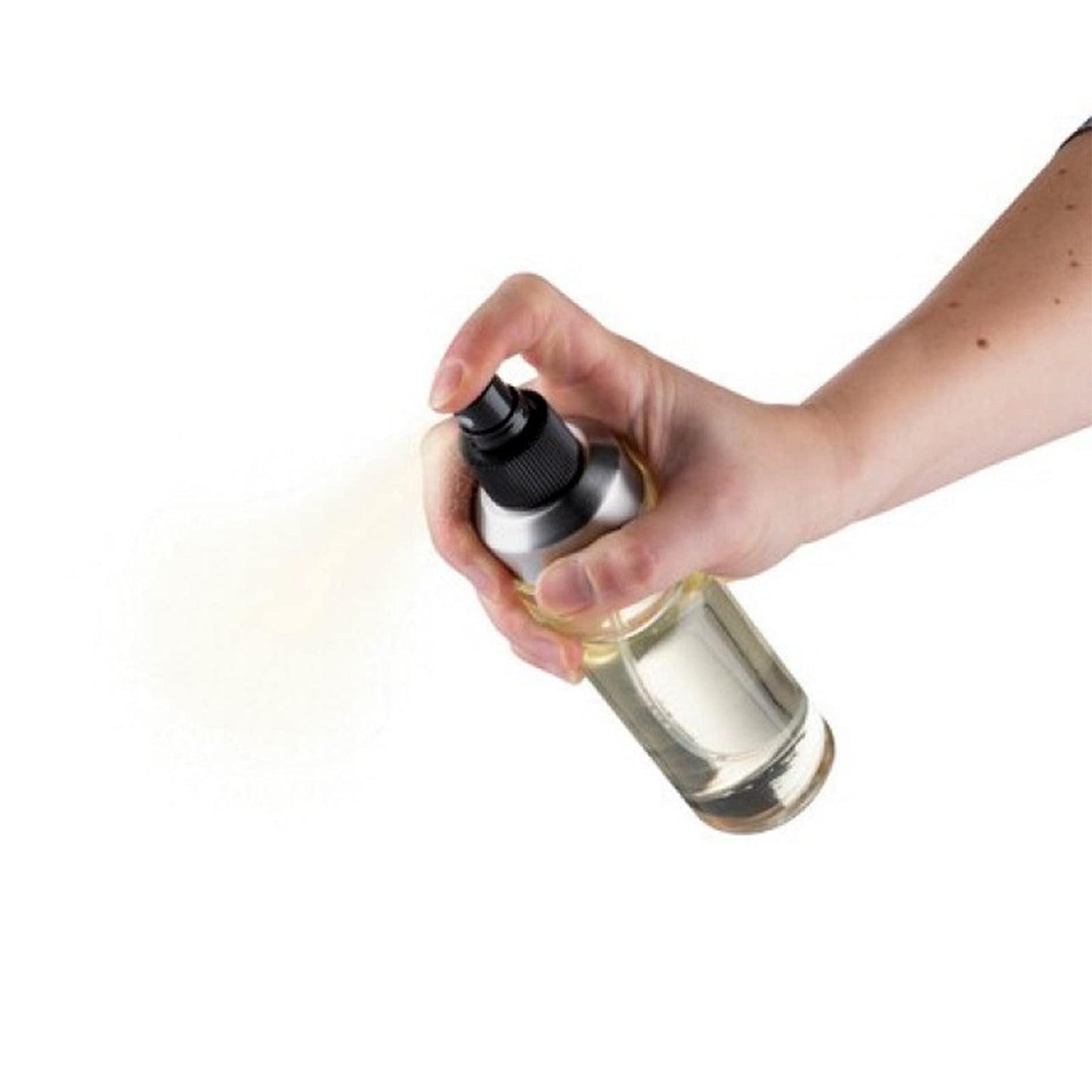 Olive Oil Spray Bottle, Olive Oil Dispenser, 150ml Glass Spray Bottle for Kitchen Air Fryer, Portable Stainless Steel Kitchen Vinegar Sprayer for Salad,