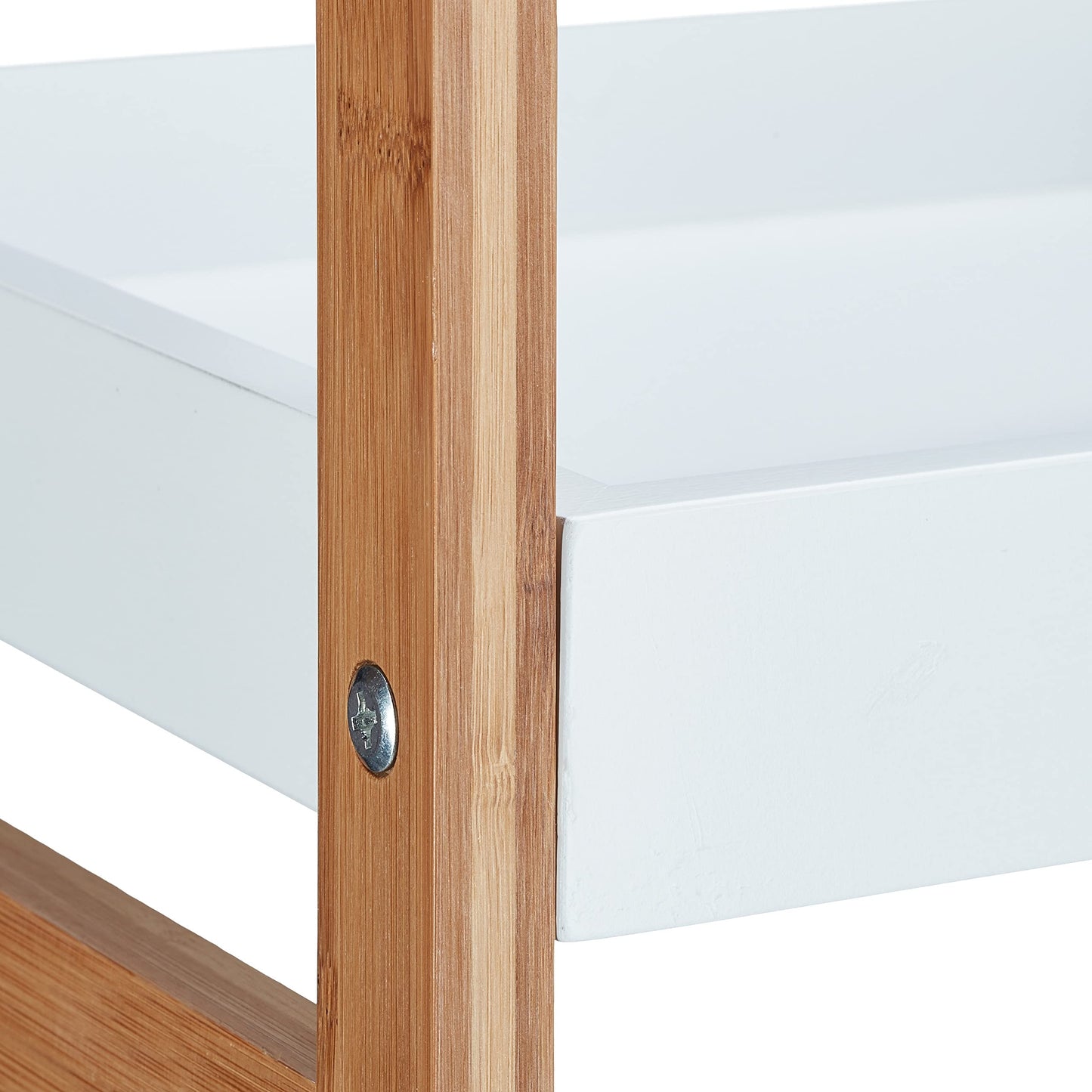 Scaffale Bambù 4 Mensole 110x36x33cm - Mobile Bagno Cucina Resistente Umidità