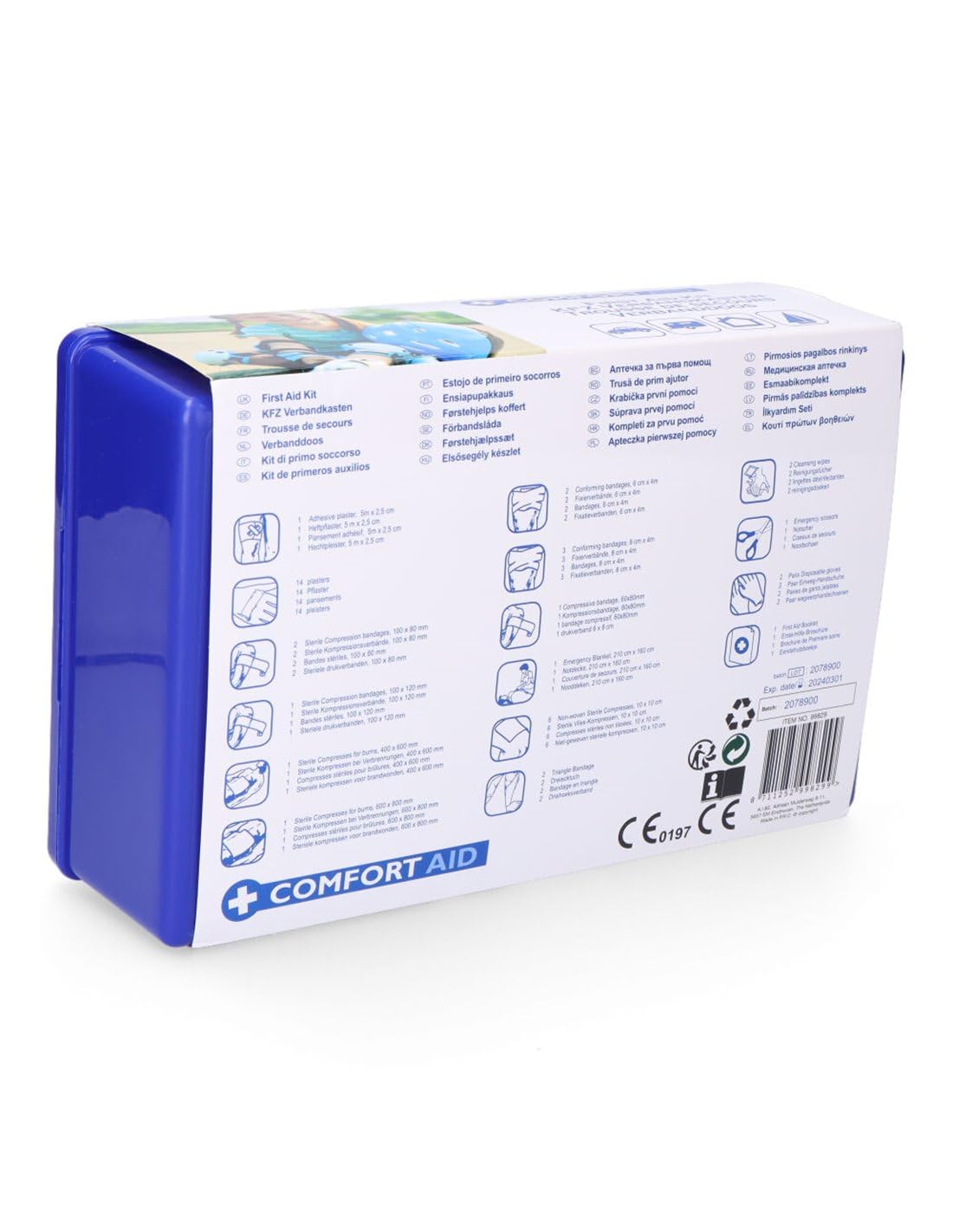 Fercasashop - 41-piece first aid kit for home, work, or travel. Complies with DIN 13164.