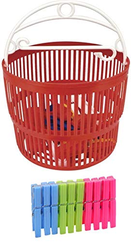 Fercasashop - Magic 2-Tier Clothes Peg Basket + 10 Colored Pegs