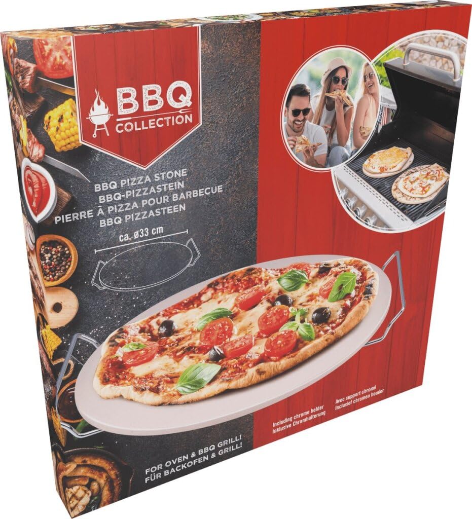 BBQ Collection Baking Stone - Bake Pizza, Bread, Toast, etc. - Deliciously Crispy - ⌀ 33 cm